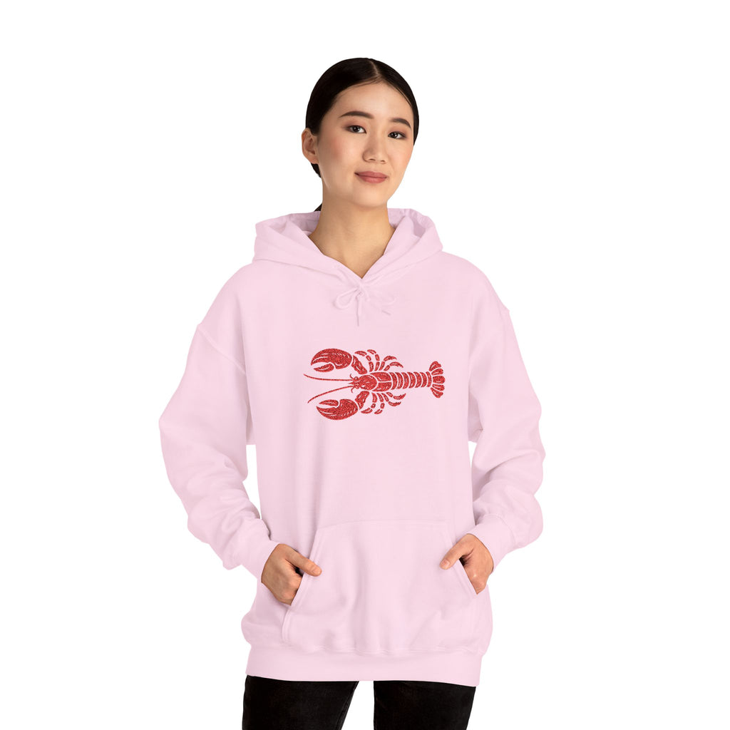 Hamptons Lobster Hoodie — Coastal Style Pink Hooded Swetshirt