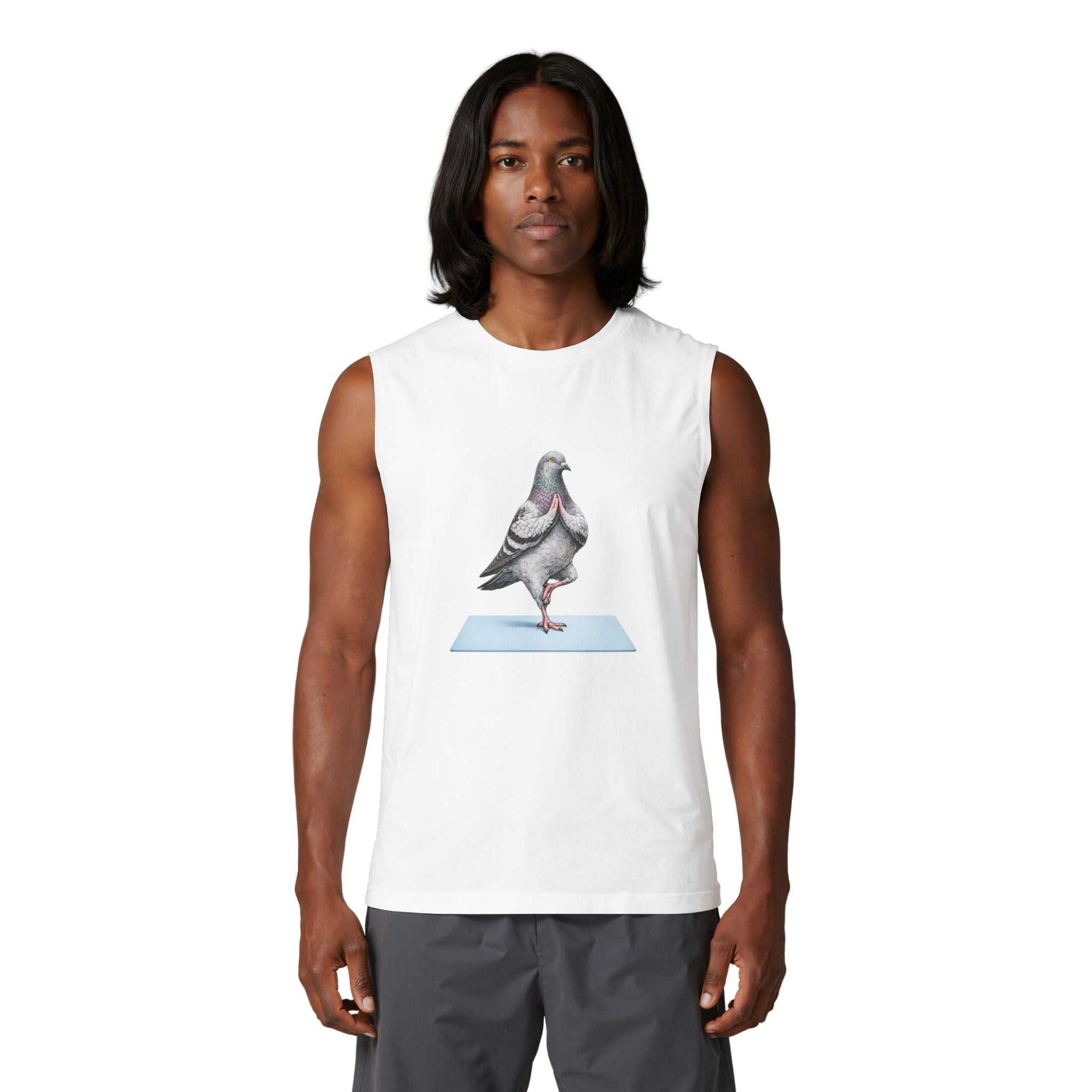 Camiseta sin mangas de yoga con paloma del Central Park de Nueva York | Camiseta para amantes de las aves y el yoga