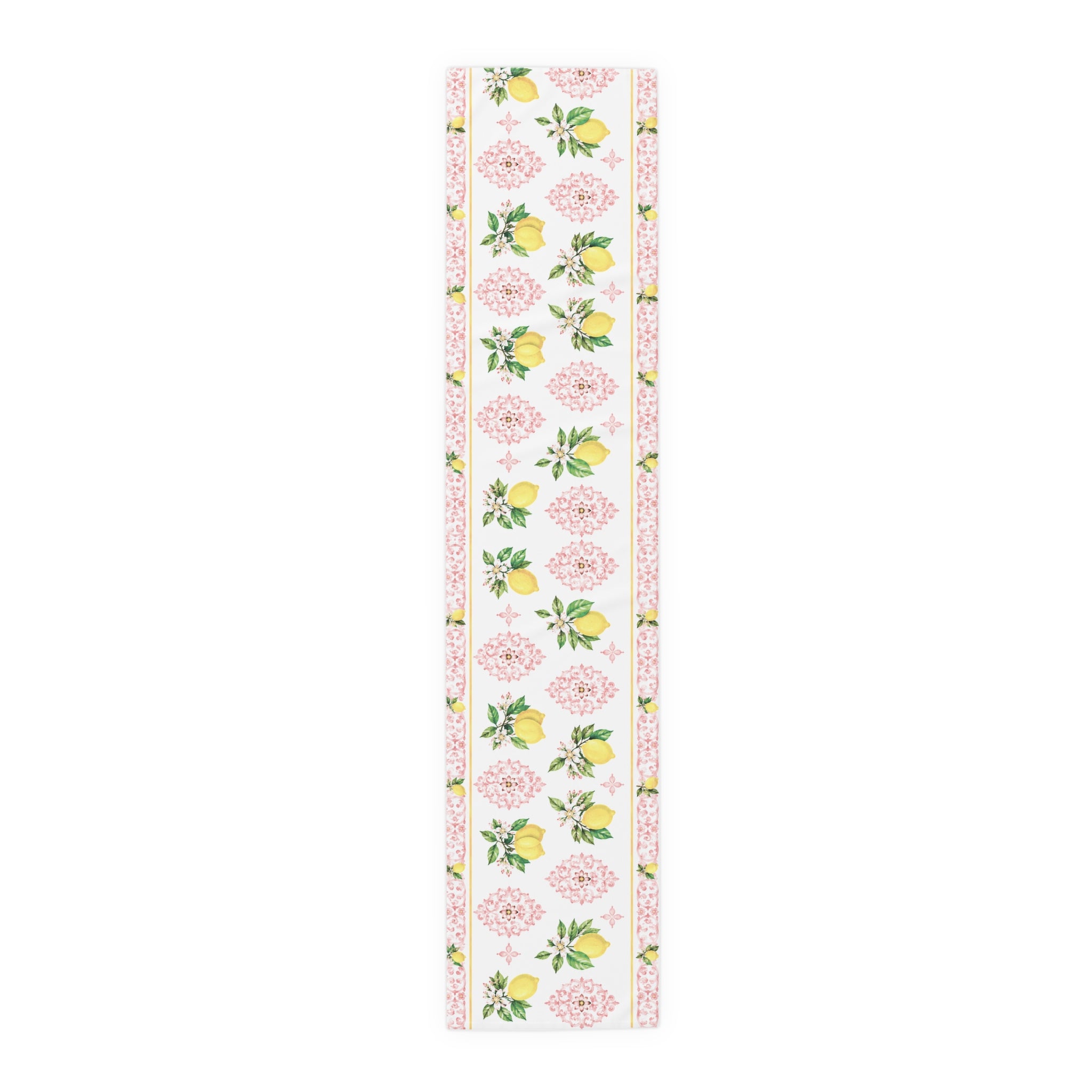 Little Italy Amalfi Pink with Lemon 2 Table Runner – Mediterranean Dining Decor