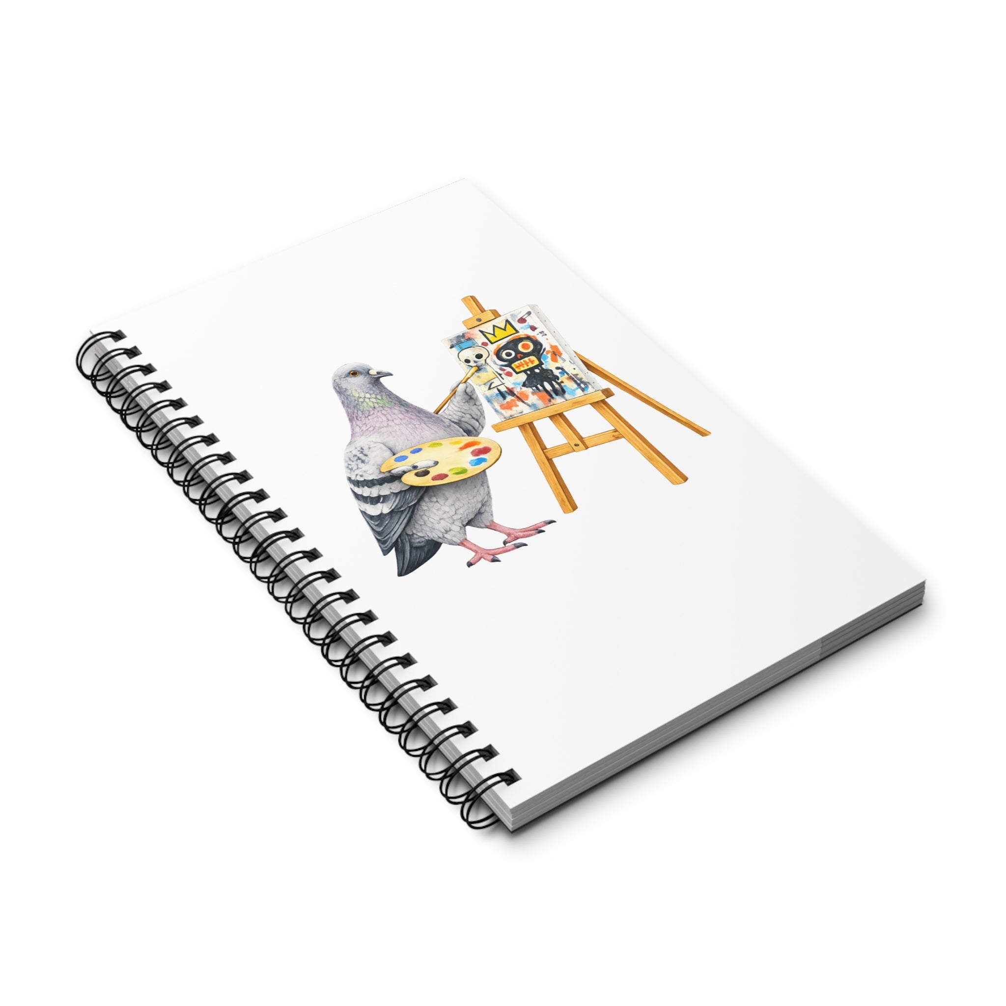 Customizable SoHo NYC Pigeon Spiral Journal |  New York Basquiat Artist Painter Bird Lovers Notebook