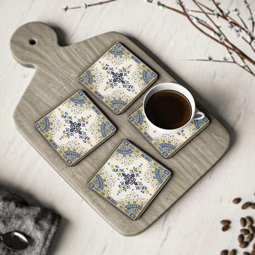 Bethesda Fountain Tile  Cork Coasters | Central Park Bethesda Terrace Arcade Cork Back Coaster Set of 4