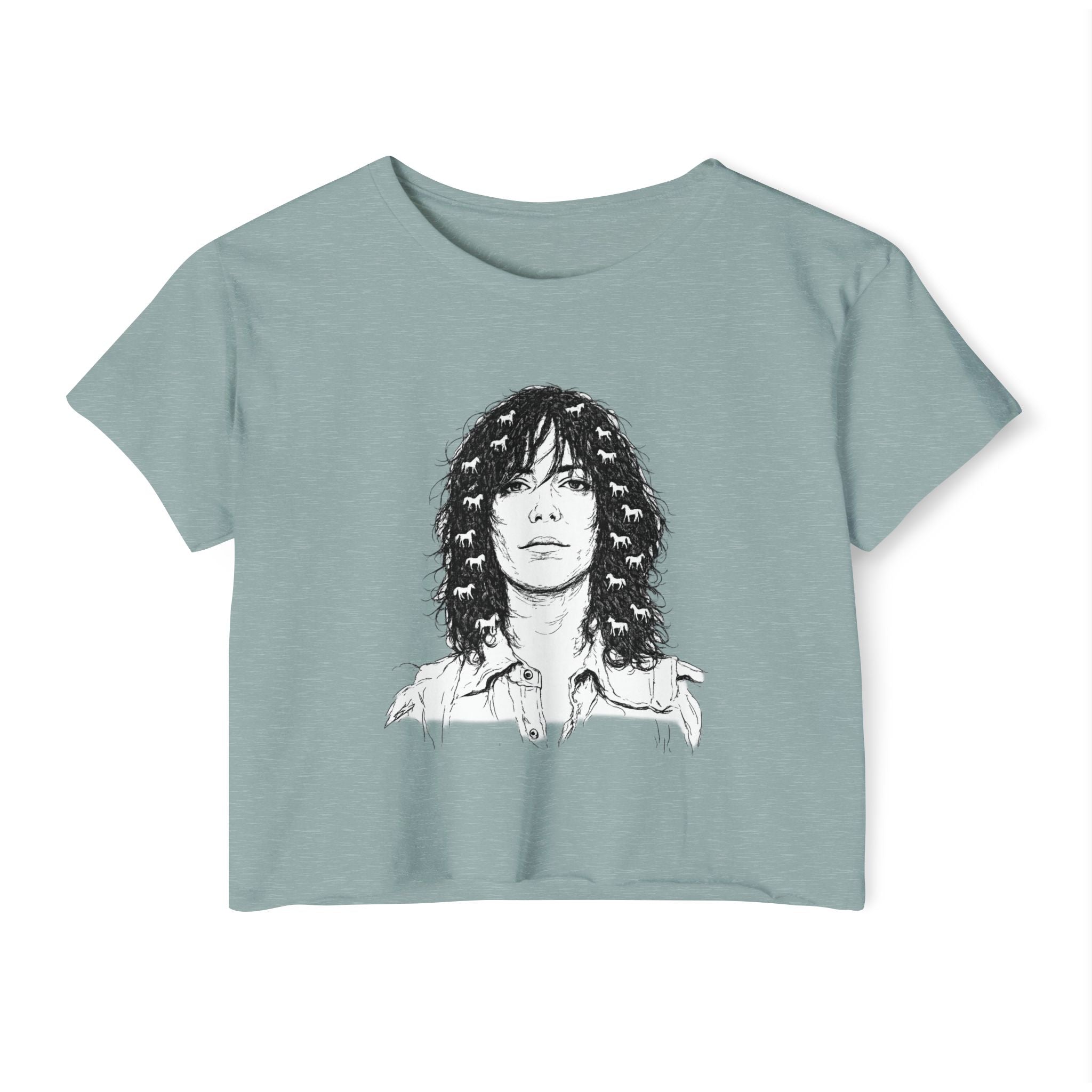 Horses Patti Smith Crop Top T-shirt   Music Tee