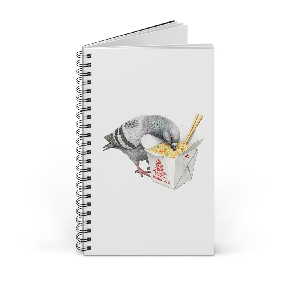 Customizable Flushing NYC Pigeon Spiral Journal | Fried Rice Bird Lovers Notebook