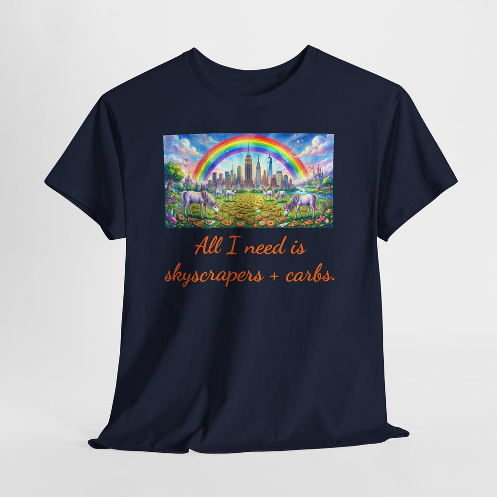 NYC Skyscrapers and Carbs T-Shirt | New York Is a Fairy Tale City Tee