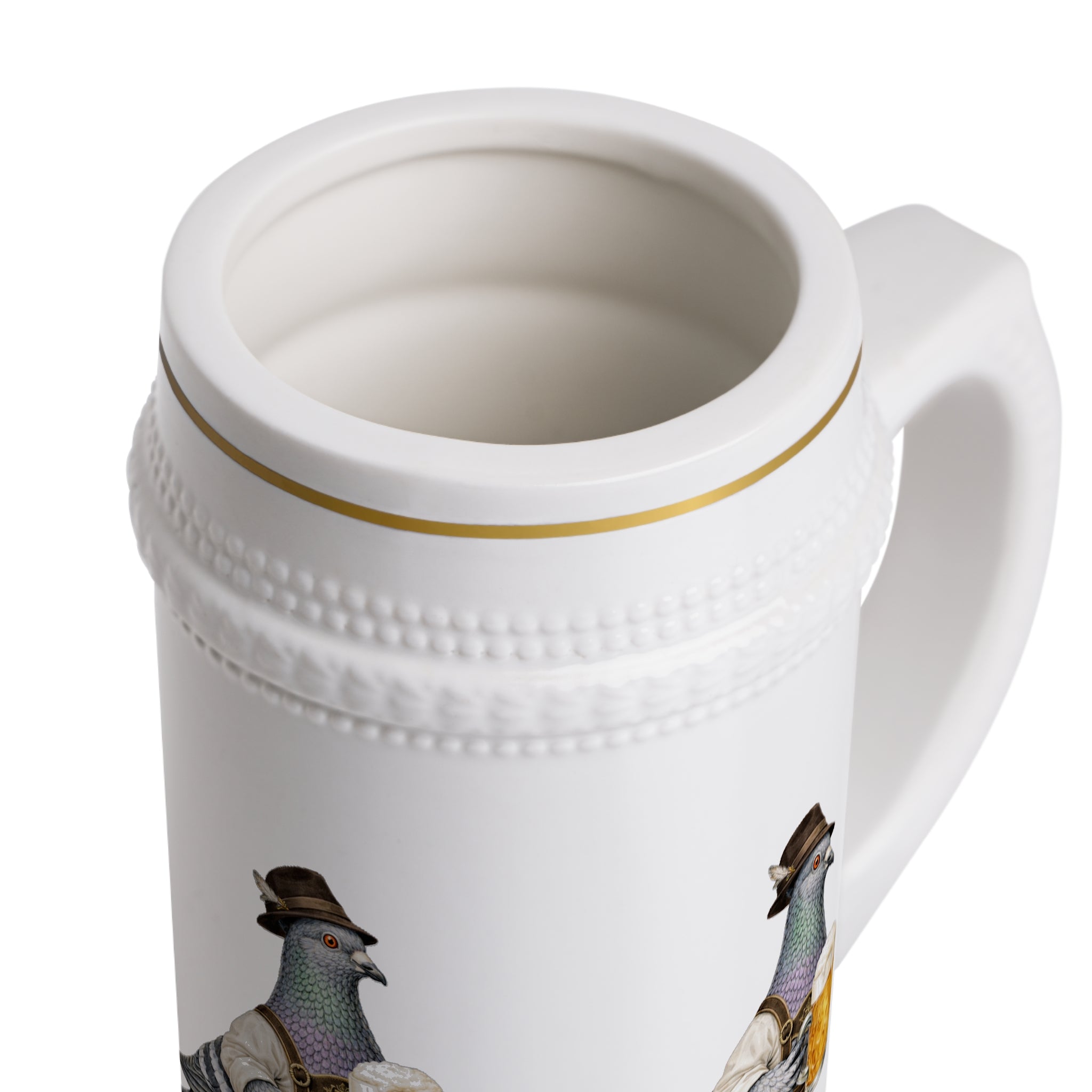 Customizable Yorkville NYC Pigeon Beer Stein | Oktoberfest Bavarian Lederhosen Beergarden Mug