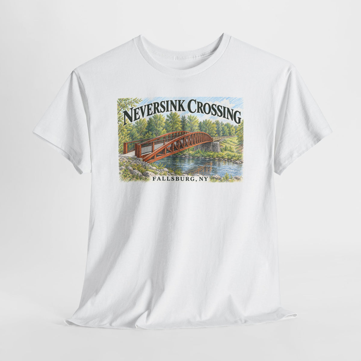 Neversink Crossing Fallsburg NY Scenic Bridge T-Shirt