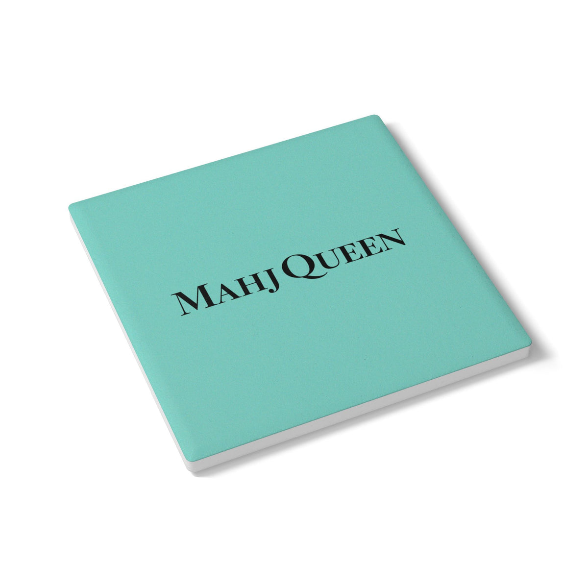 Mahj Queen Ceramic Coaster — Robin's Egg Blue Coaster for Mahjong Players