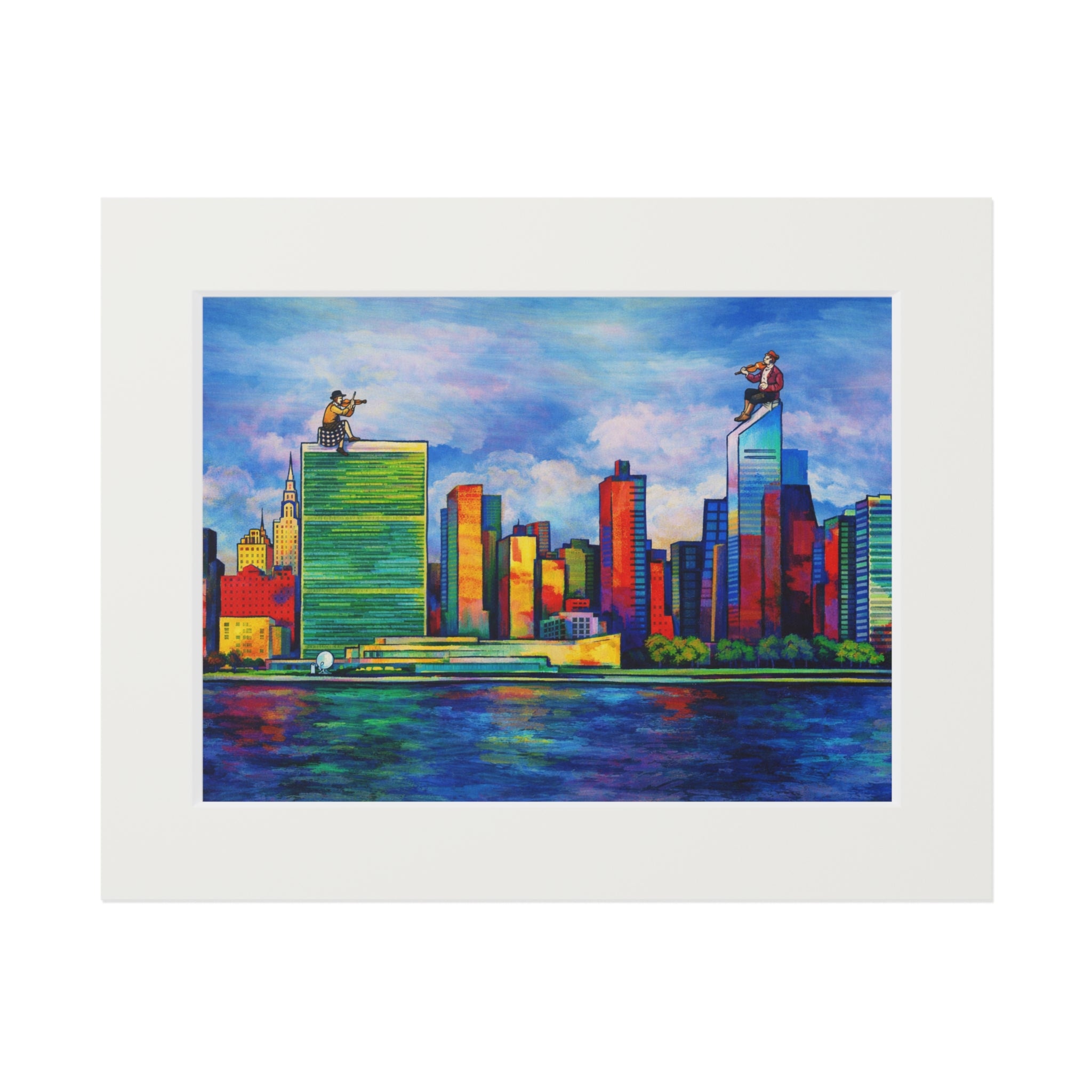 Fiddler on the Manhattan Roof Marc Chagall-inspired Mat Frame