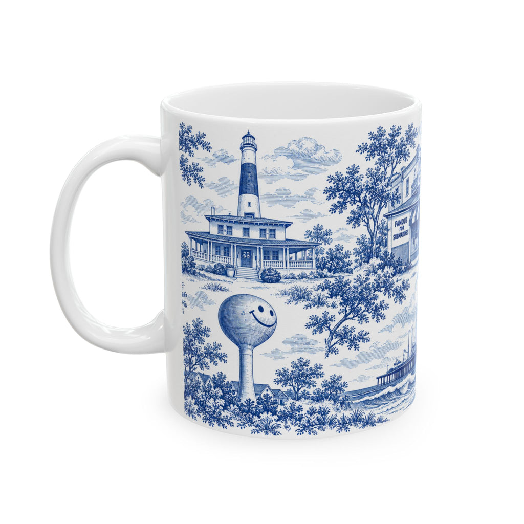Atlantic City Blue Toile de Jouy 11oz Mug