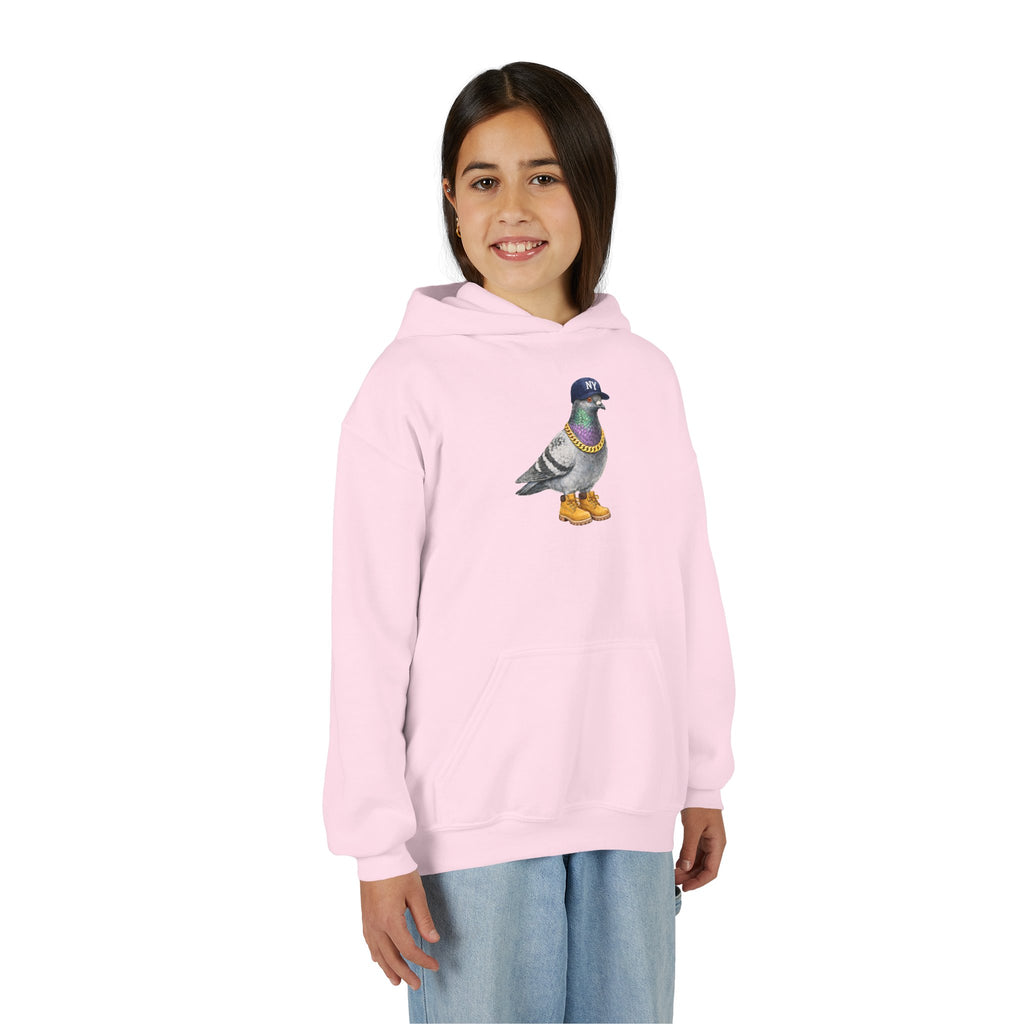 Customizable Bronx NYC Pigeon NYC Kids Hoodie | New York Baseball Sports Fan Bird Lovers Childrens Hooded Sweatshirt