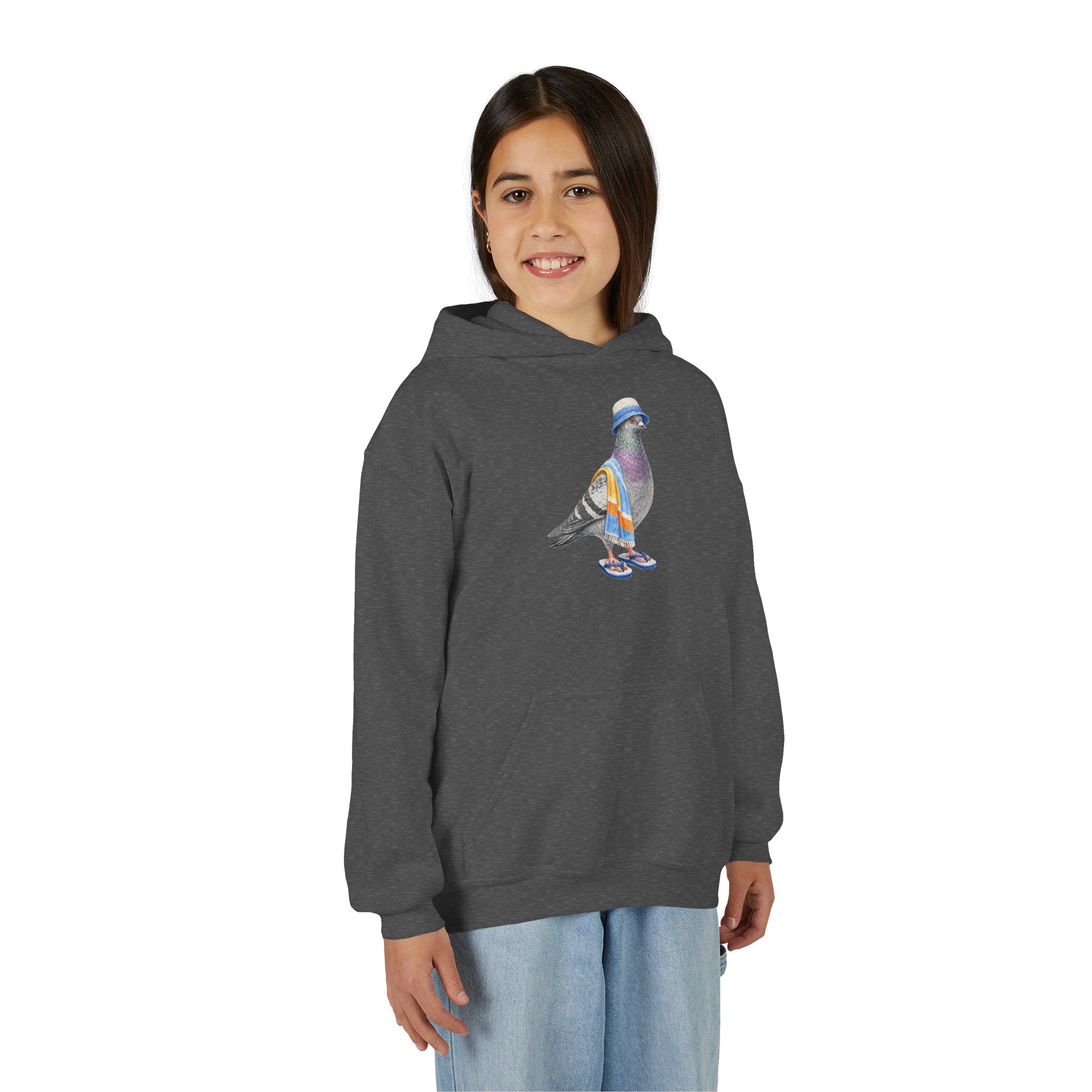Sudadera con capucha personalizable Coney Island NYC Paloma NYC para niños | Sudadera con capucha para niños amantes de las aves "beach bum" de Nueva York