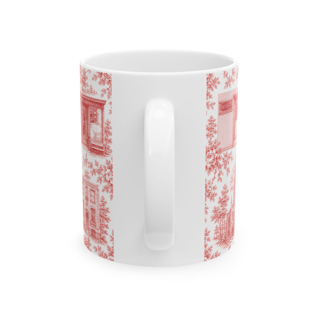 Cobble Hill Red Toile de Jouy Mug | NYC Chinoiserie Ceramic Coffee Cup