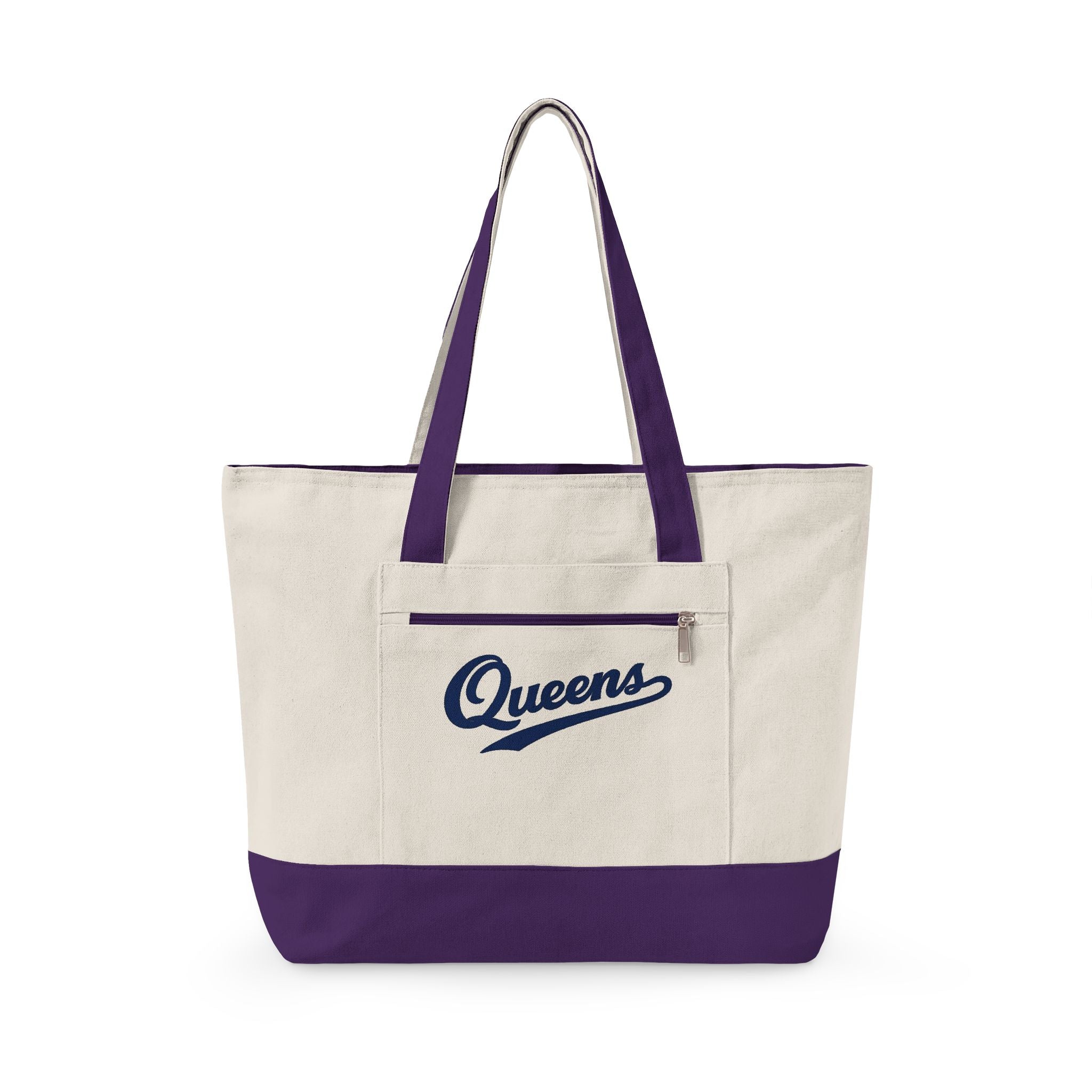 Queens Canvas Tote — Zippered Market Bag