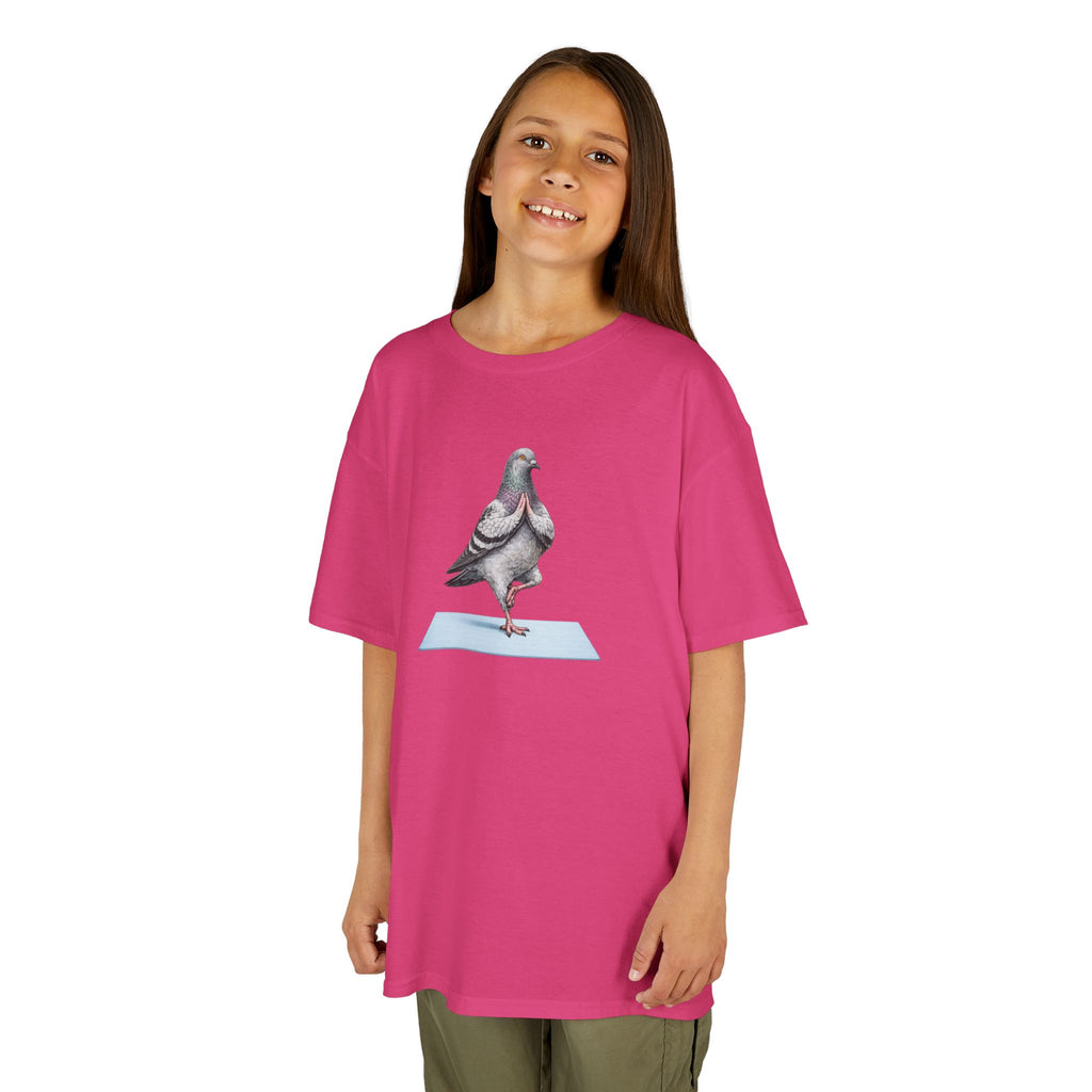 Customizable Central Park NYC Pigeon Kids Yoga Tee — Cute Bird Yoga T-Shirt for Children