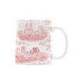 Central Park Red Toile de Jouy Mug | Manhattan Chinoiserie Ceramic Coffee Cup Custom White Mug (11oz)