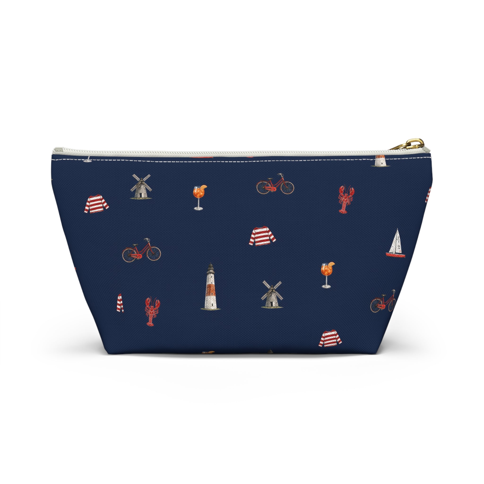 Icons of The Hamptons Blue  Accessory Pouch — T-Bottom Makeup Bag