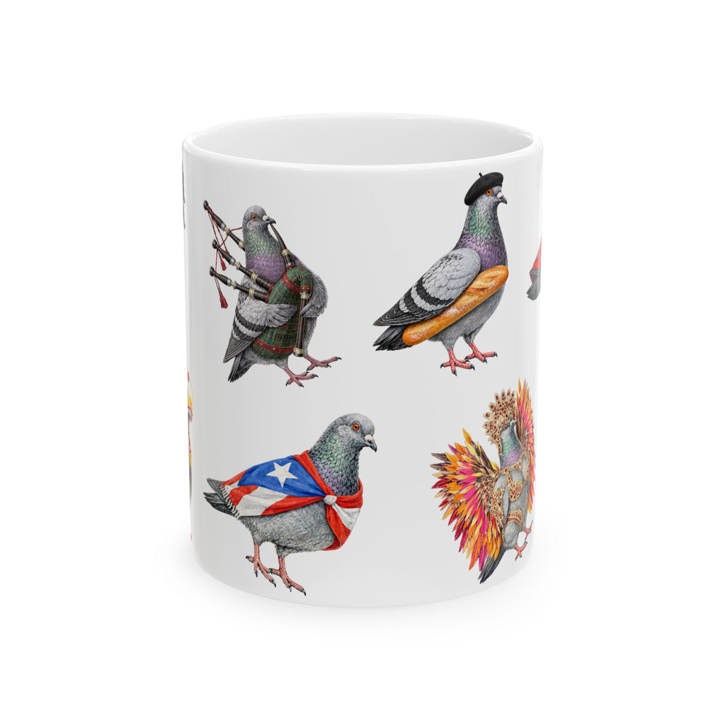 Parade Day New York | NYC Pigeon 11oz Party Time Mug  St. Patrick's Day, Bastille Day, West Indian Day, Puerto Rican Day, Oktoberfest, Dominican Day, Chinese New Year, Gay Pride