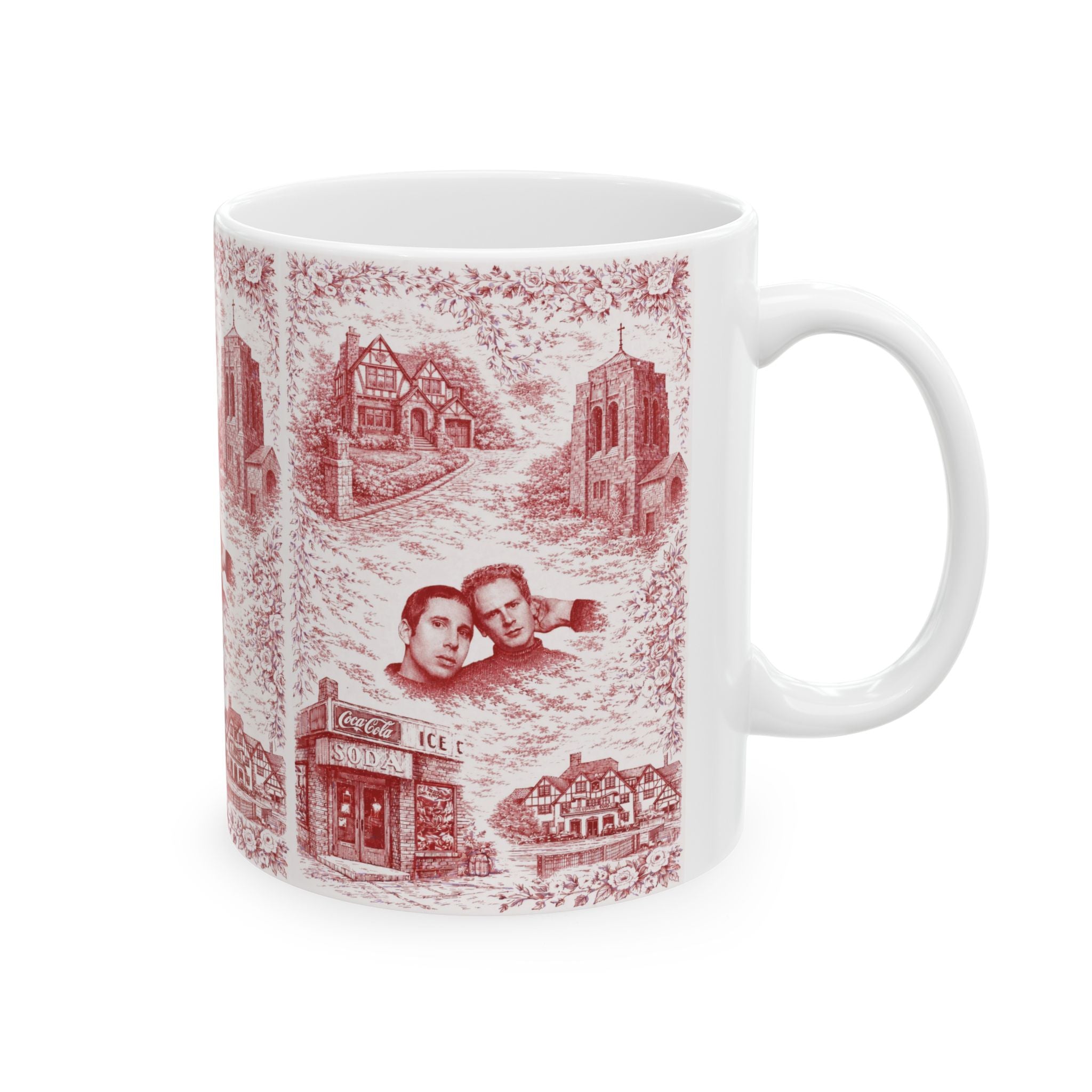 Forest Hills Red and White Toile de Jouy Mug | Queens Chinoiserie