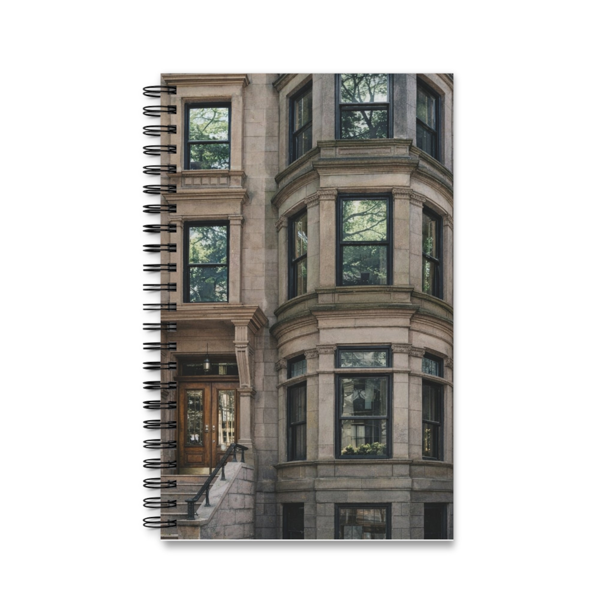 Diario en espiral Brownstone de Nueva York Cuaderno de la ciudad de Nueva York