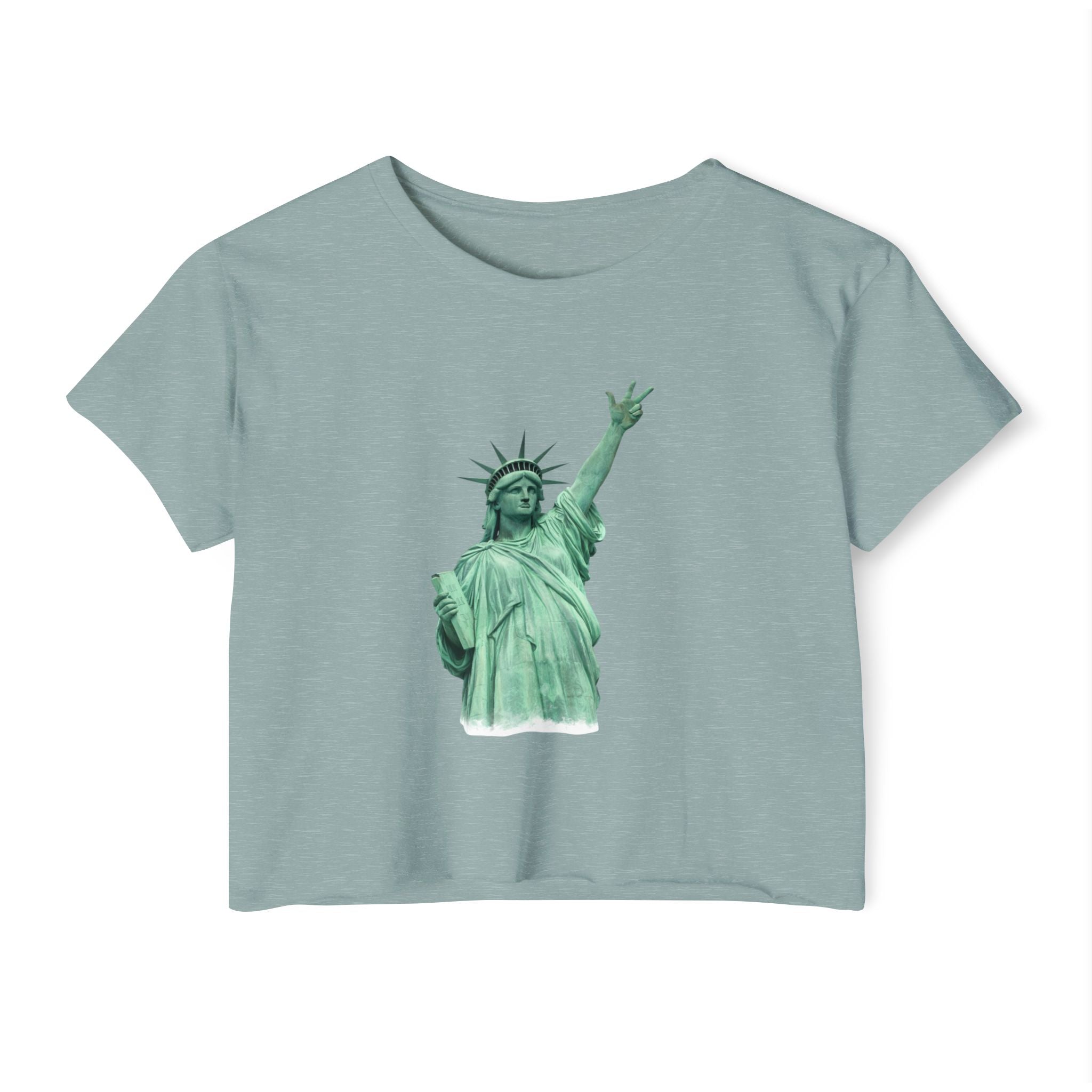 Statue of Liberty Three Points Crop Top Tee | New York Basketball Jalen Brunson T-shirt