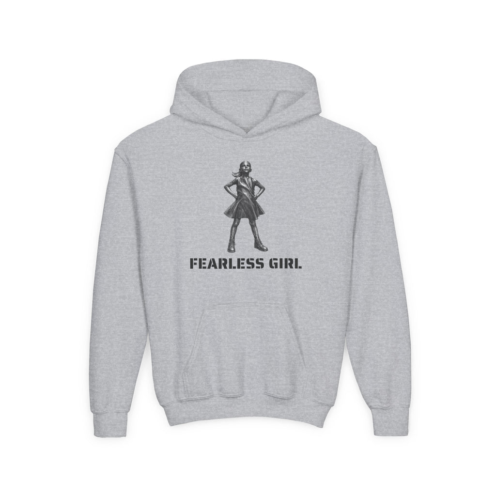Fearless Girl NYC Kids   Feminist Girl Power New York Childrens Hooded Sweatshirt