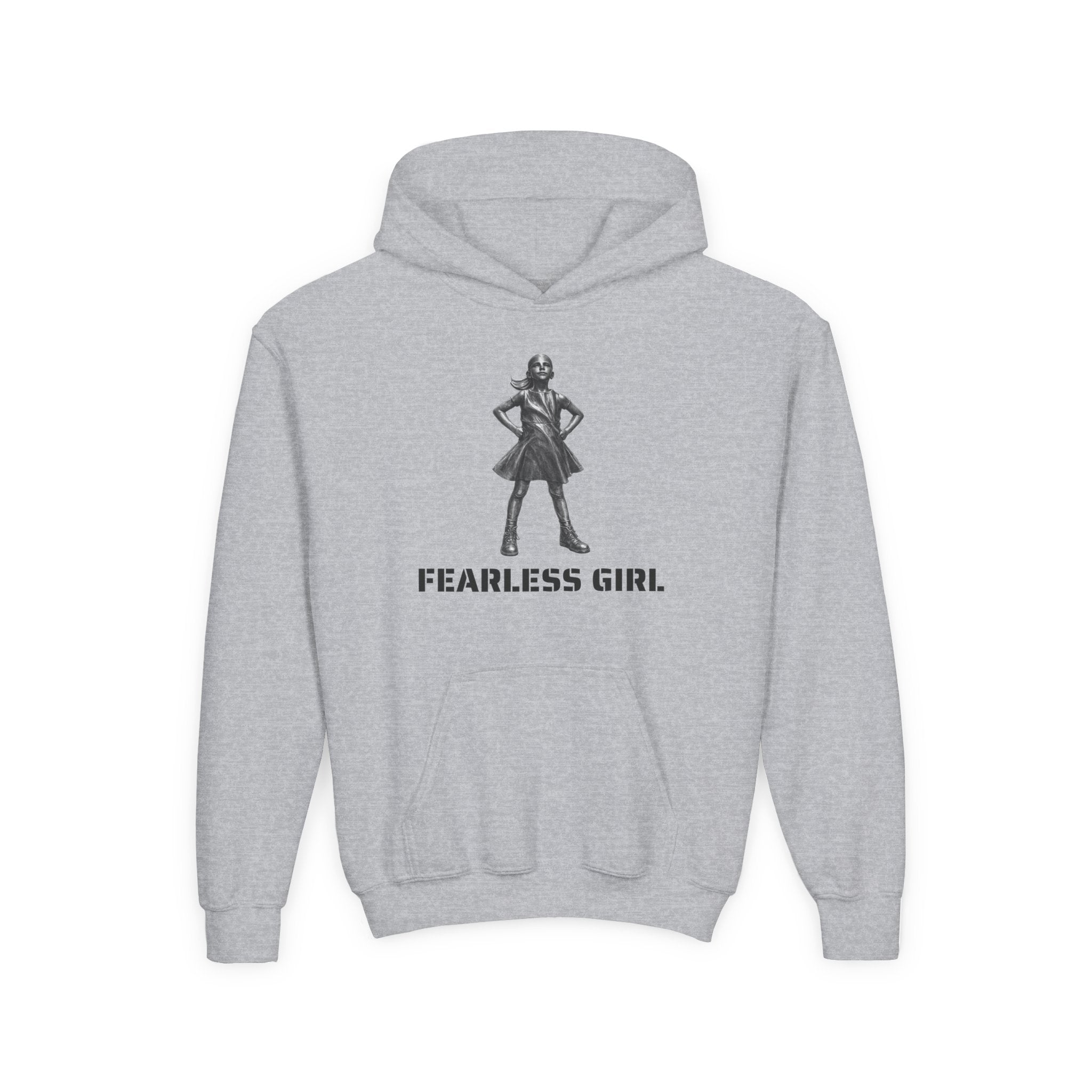Fearless Girl NYC Kids   Feminist Girl Power New York Childrens Hooded Sweatshirt