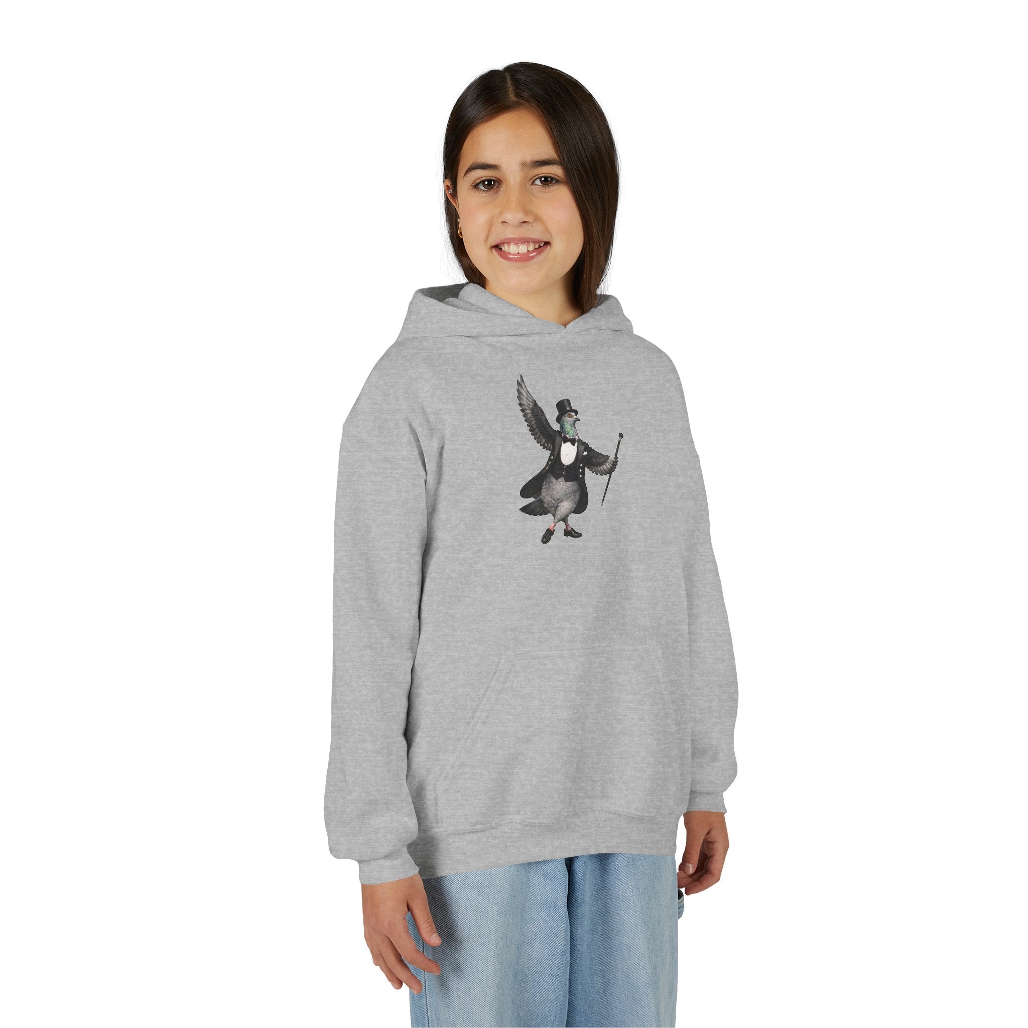 Customizable Broadway NYC Pigeon NYC Kids Hoodie | New York Theater Kid Bird Lovers Childrens Hooded Sweatshirt