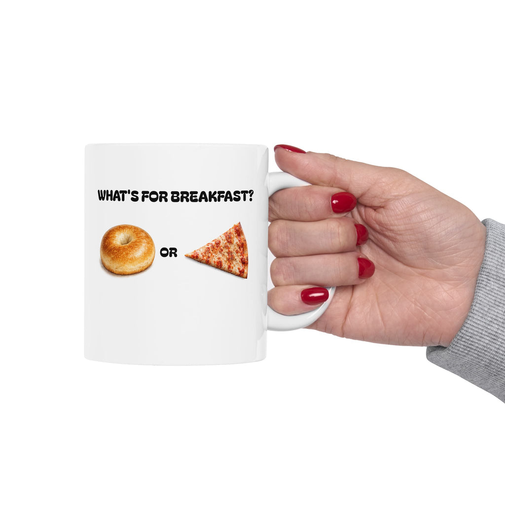 Bagel or Pizza Mug | NYC Breakfast Dilemma Coffee Tea Ceramic Mug