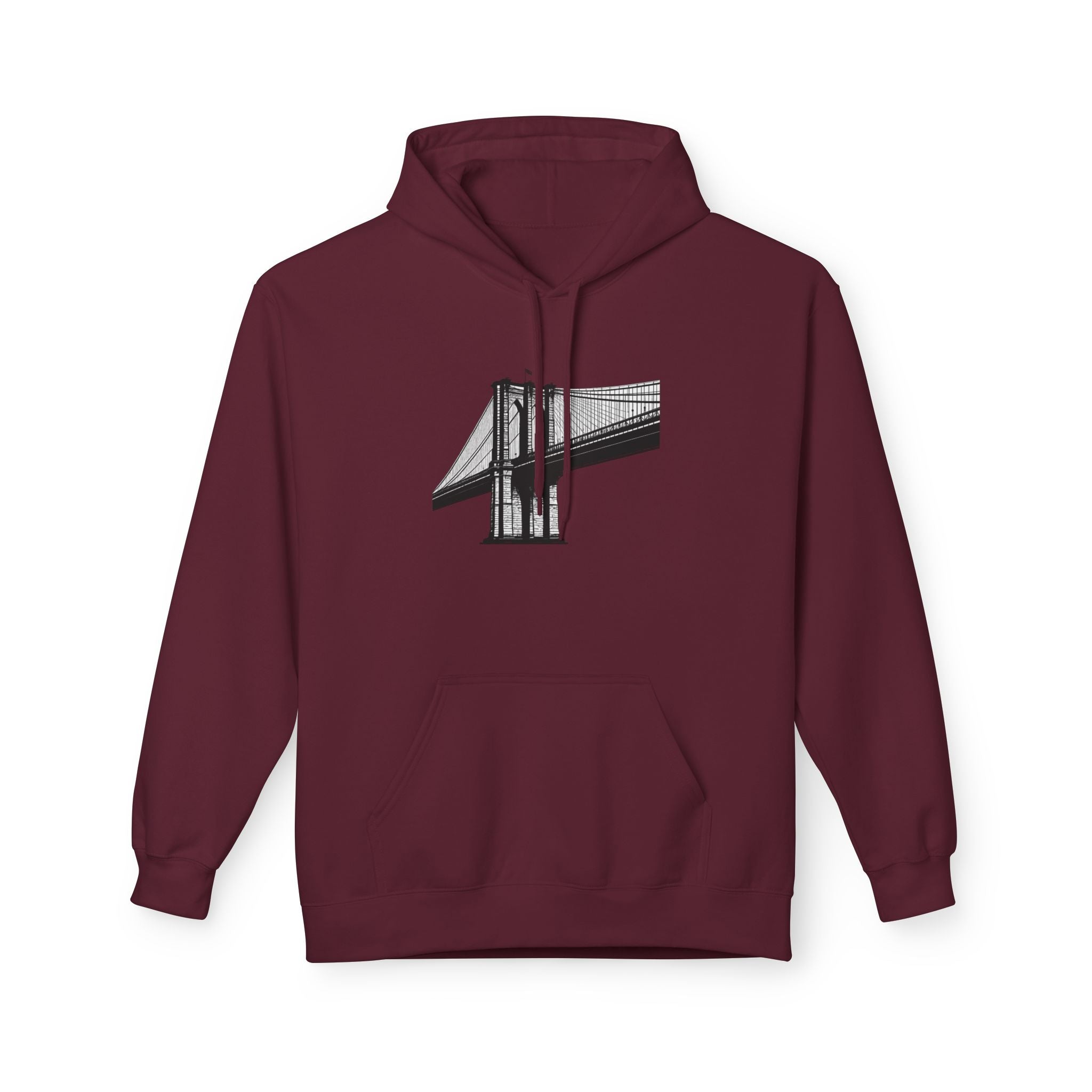 Brooklyn Bridge Sketch Hoodie — New York City Pullover Hooded Sweatshirt