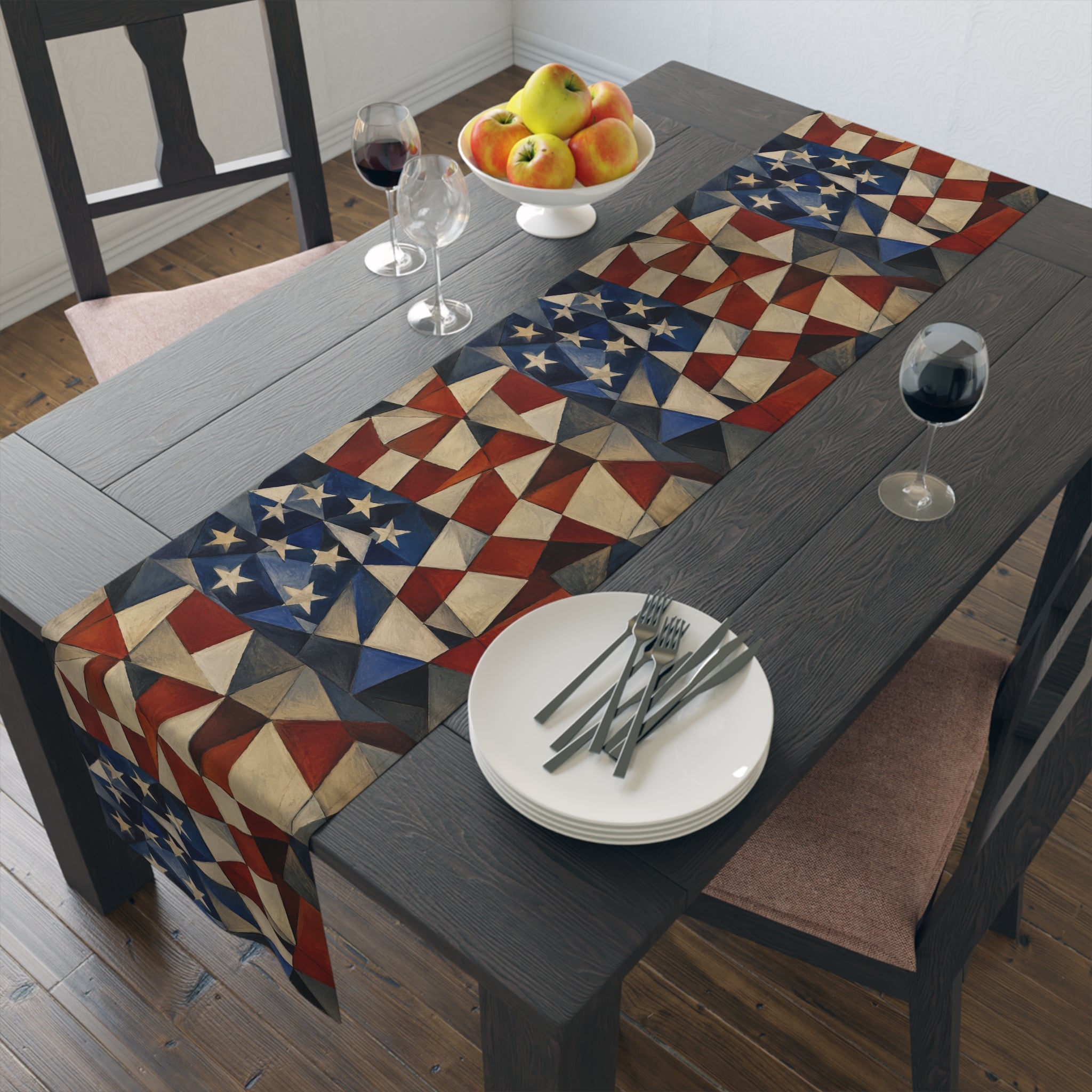 4th of July Table Runner — America 250 Red, White and Blue Table Runner