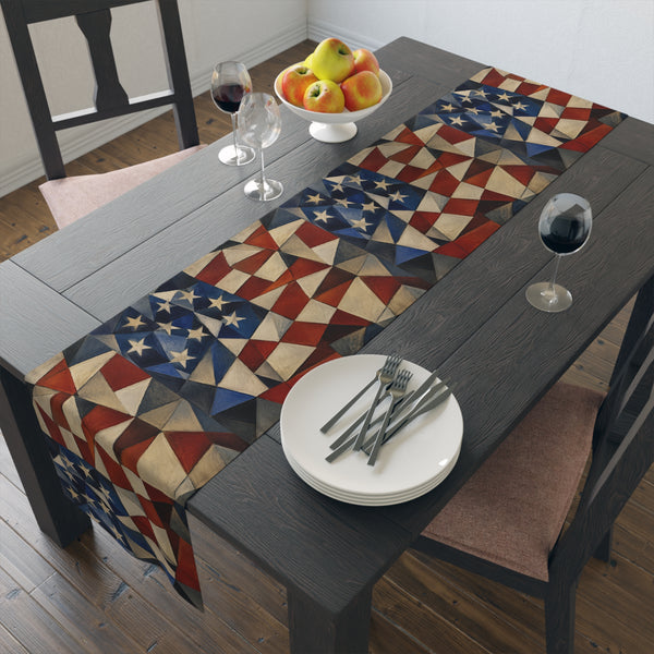 4th of July Table Runner — America 250 Red, White and Blue Table Runner