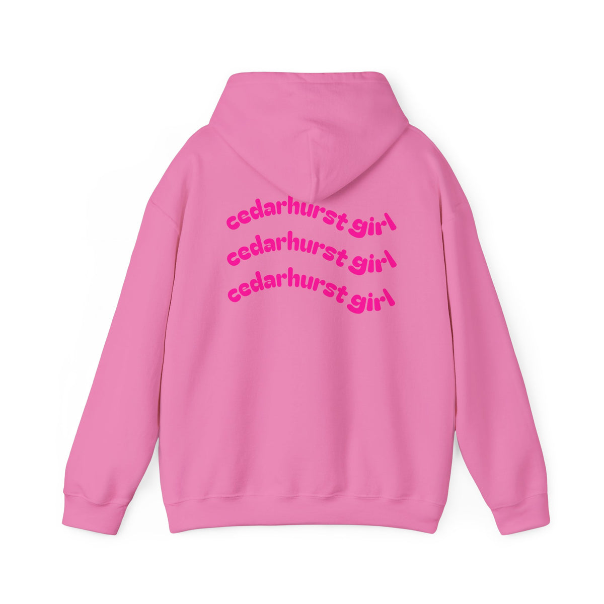 Cedarhurst Girl Hoodie – Retro Pink Wave Back Print Hooded Sweatshirt