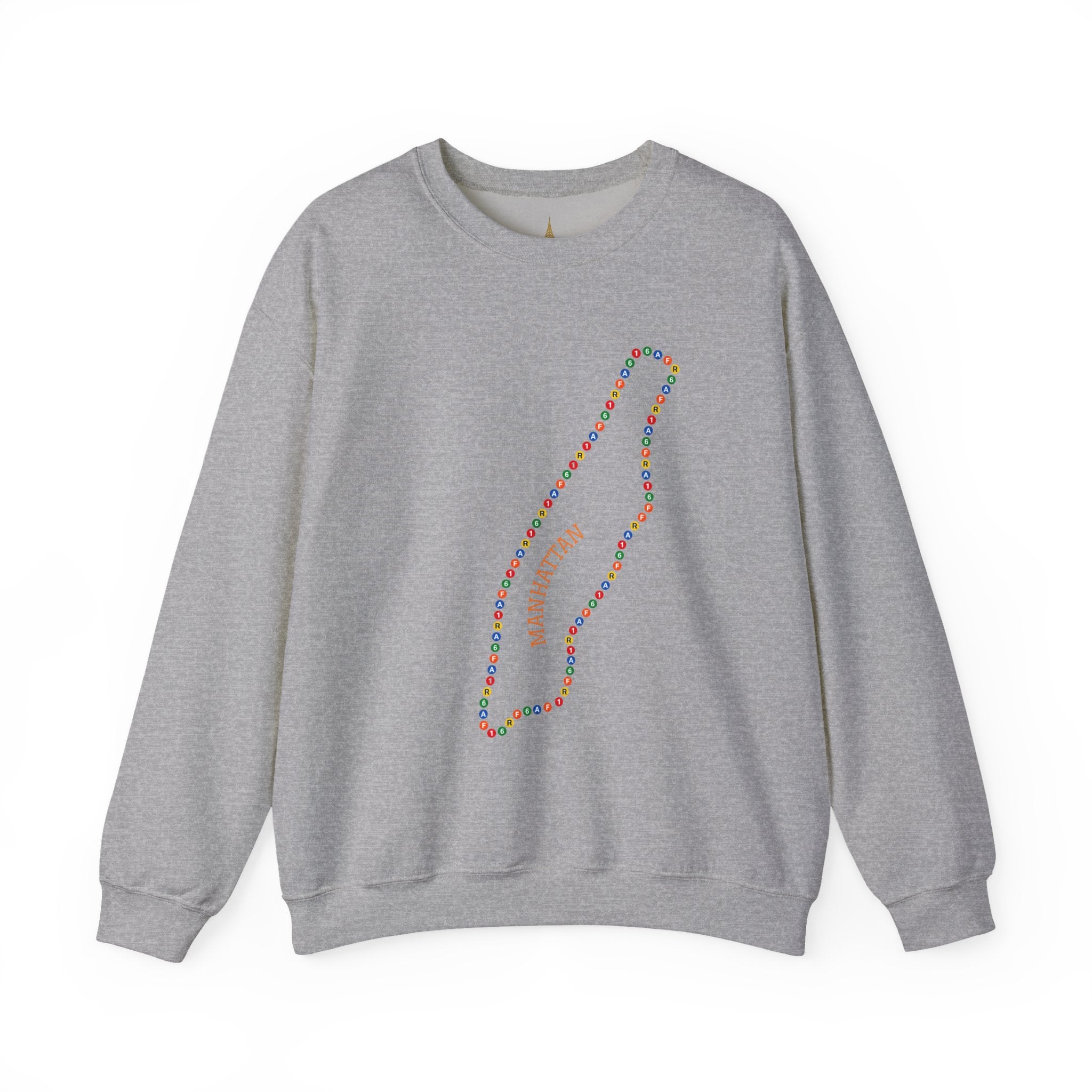 Manhattan Map Subway Signs Sweatshirt | NYC Crewneck Sweater