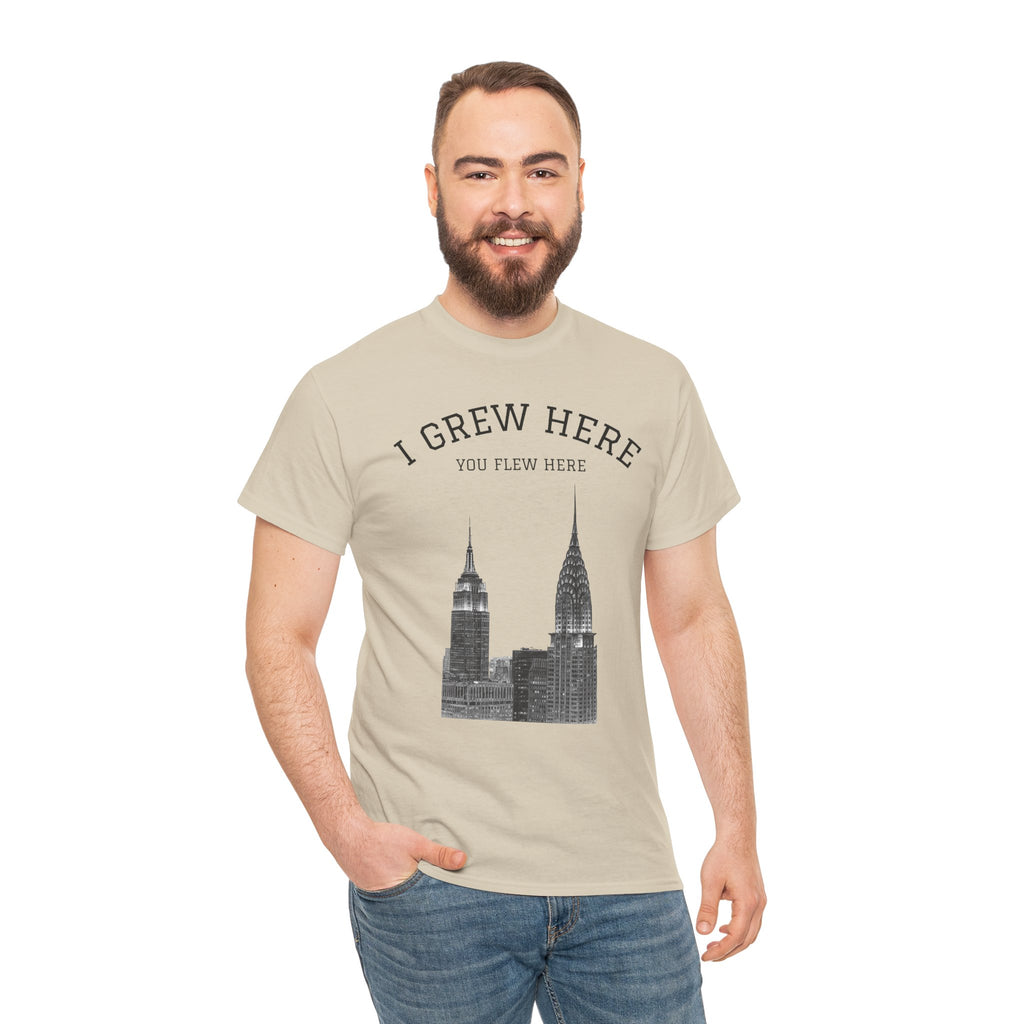New York City Skyline Tee | I Grew Here You Flew Here Empire State & Chrysler Buildings Manhattan Tee