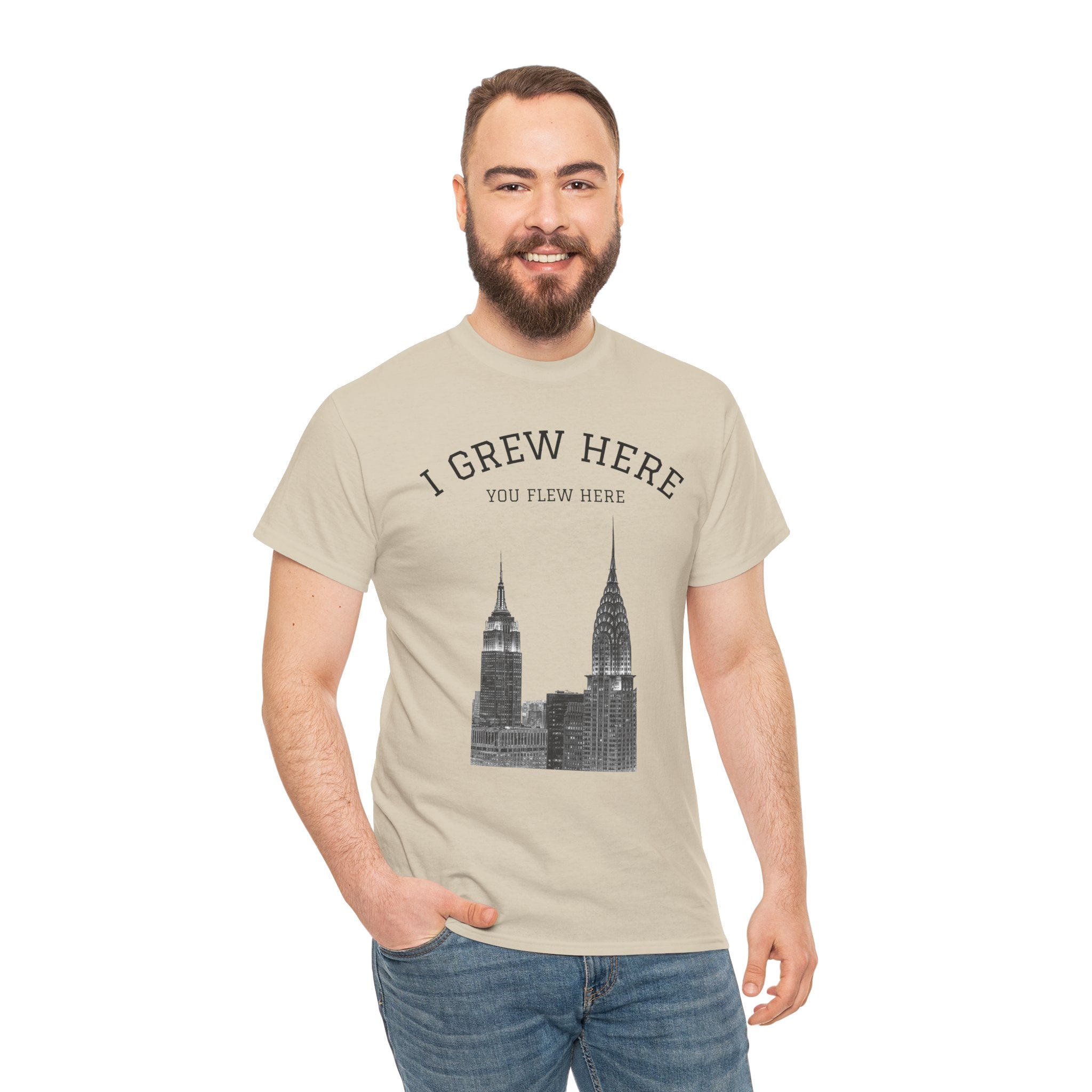 New York City Skyline Tee | I Grew Here You Flew Here Empire State & Chrysler Buildings Manhattan Tee
