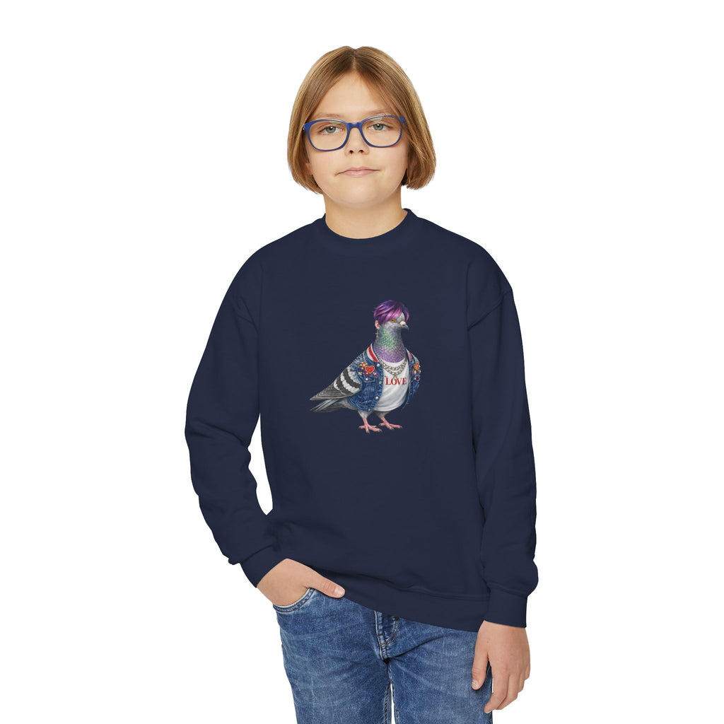 Sudadera de cuello redondo para niños con paloma de Koreatown, Nueva York, personalizable, para niños, suéter de pájaro para amantes de KPop de Nueva York