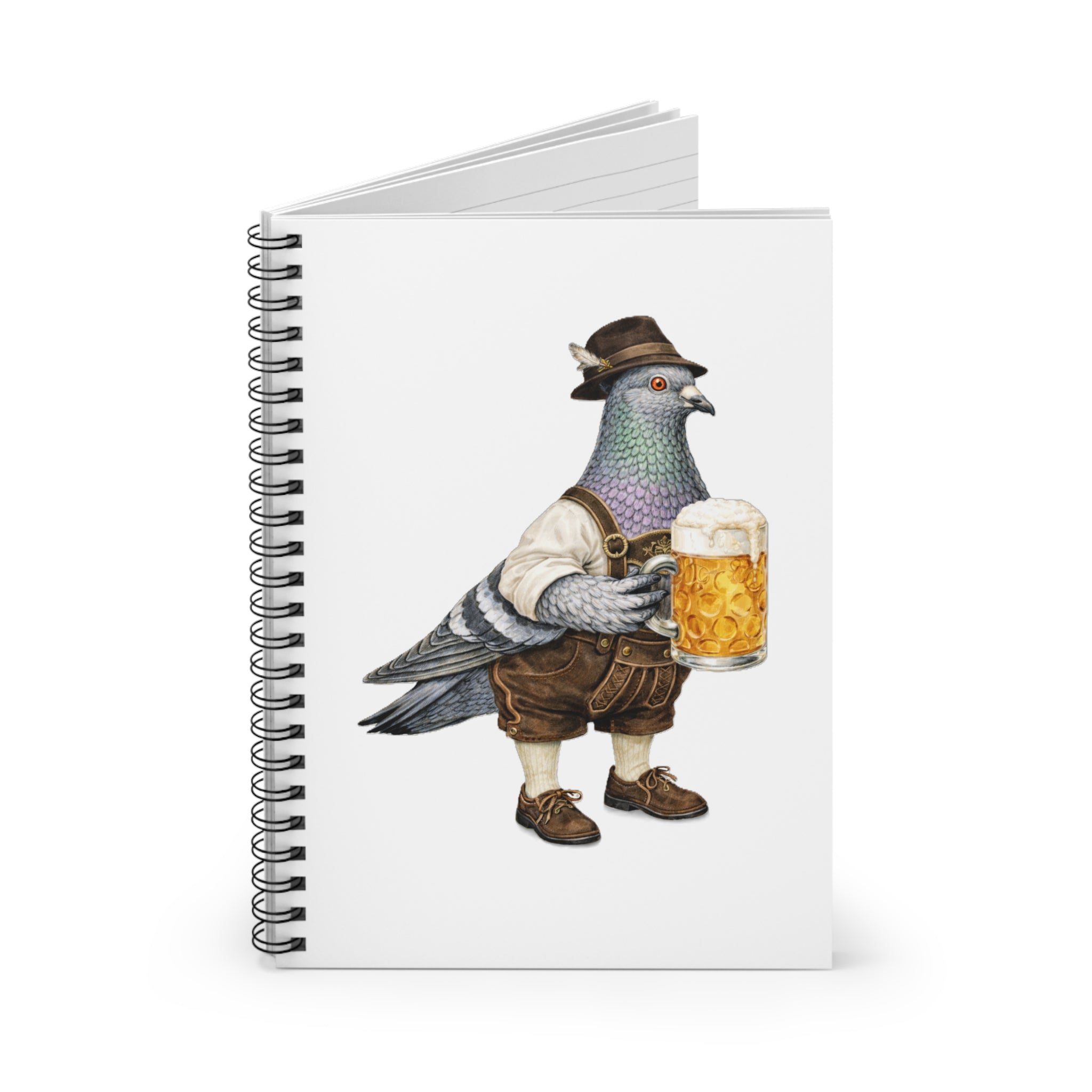 Customizable Yorkville NYC Pigeon Spiral Journal | Beergarden Bird Lovers Notebook