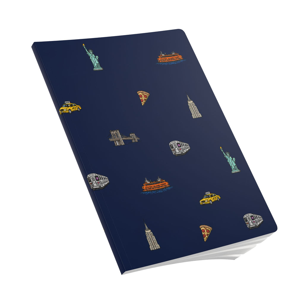 Icons of New York City Blue Softcover Notebook