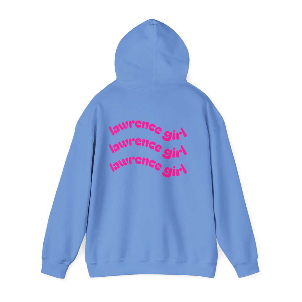 Lawrence Girl Hoodie – Retro Pink Wave Back Print Hooded Sweatshirt