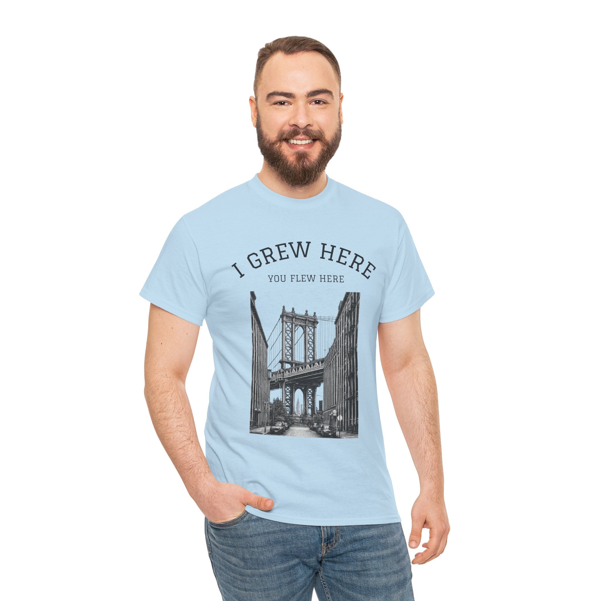 DUMBO Brooklyn Manhattan Bridge T-Shirt  I  I Grew Here You Flew Here Tee