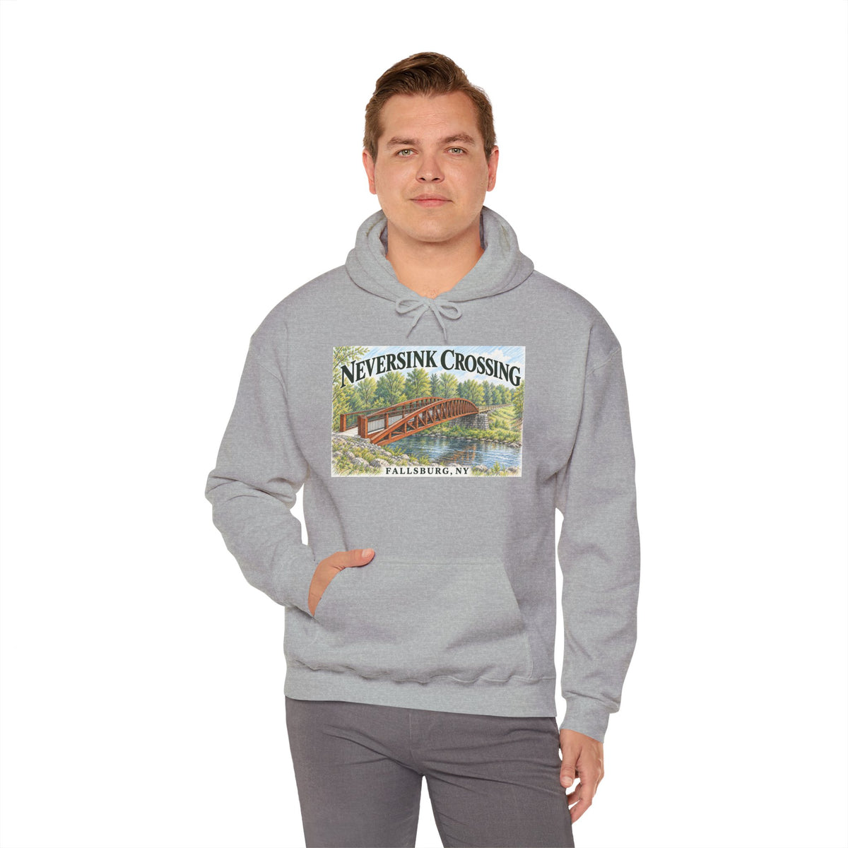 Neversink Crossing Fallsburg Catskills Upstate New York Pullover Hoodie