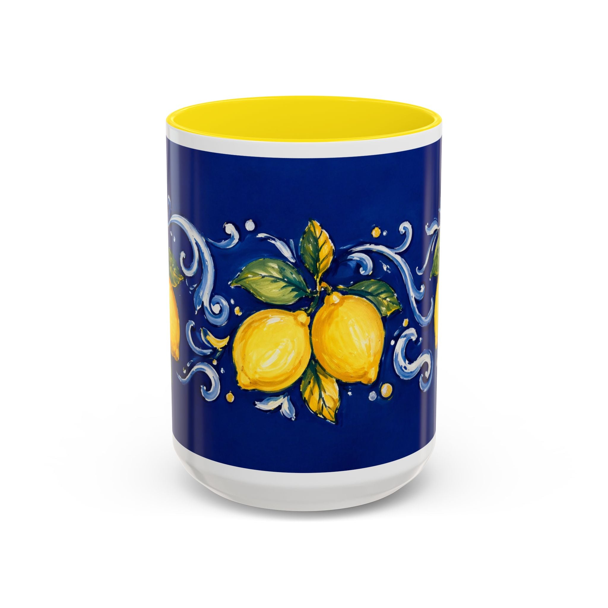Little Italy Amalfi Blue with Lemon Mug — Blue Ceramic Kitchen Mug (11oz)