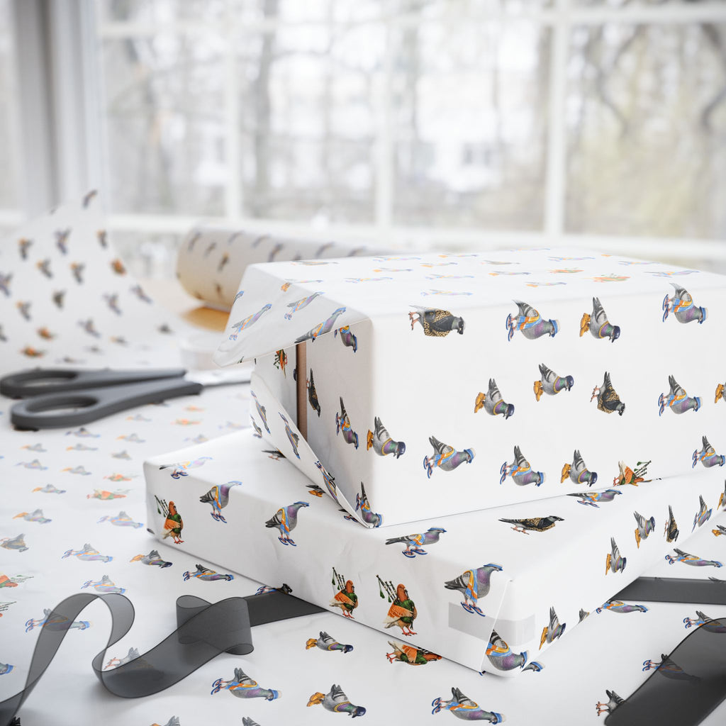 Papel de regalo con patrón de palomas de NYC | Rollo de papel de regalo para amantes de las aves