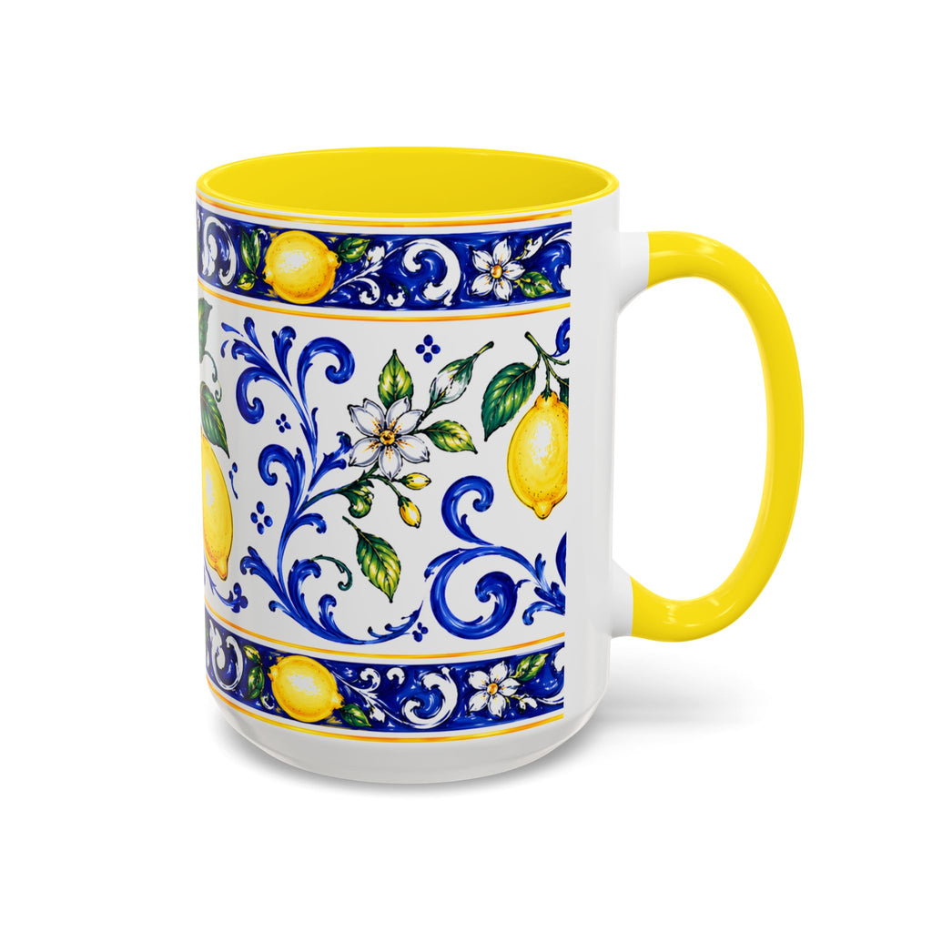 Little Italy Amalfi Blue with Lemon Mug — Blue Ceramic Kitchen Mug (11oz)