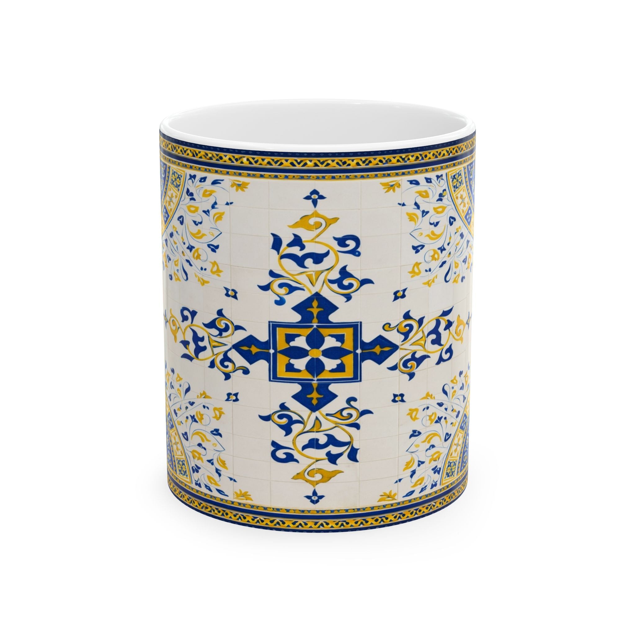 Bethesda Fountain Ceramic Tile Mug | Central Park Bethesda Terrace Arcade Coffee Cup 11oz