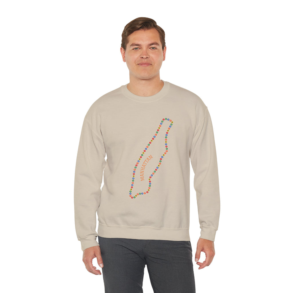 Manhattan Map Subway Signs Sweatshirt | NYC Crewneck Sweater