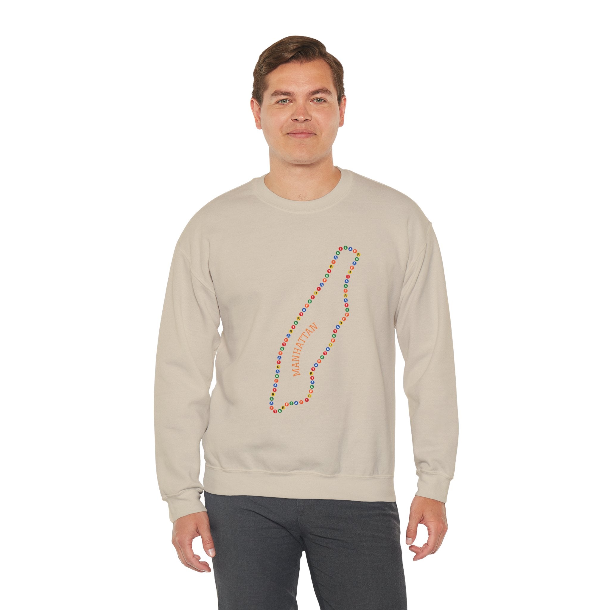 Manhattan Map Subway Signs Sweatshirt | NYC Crewneck Sweater