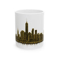 Black and Gold Downtown New York City Skyline Mug | Art Deco Ceramic Downtown Manhattan Skyline Coffee Cup 11oz