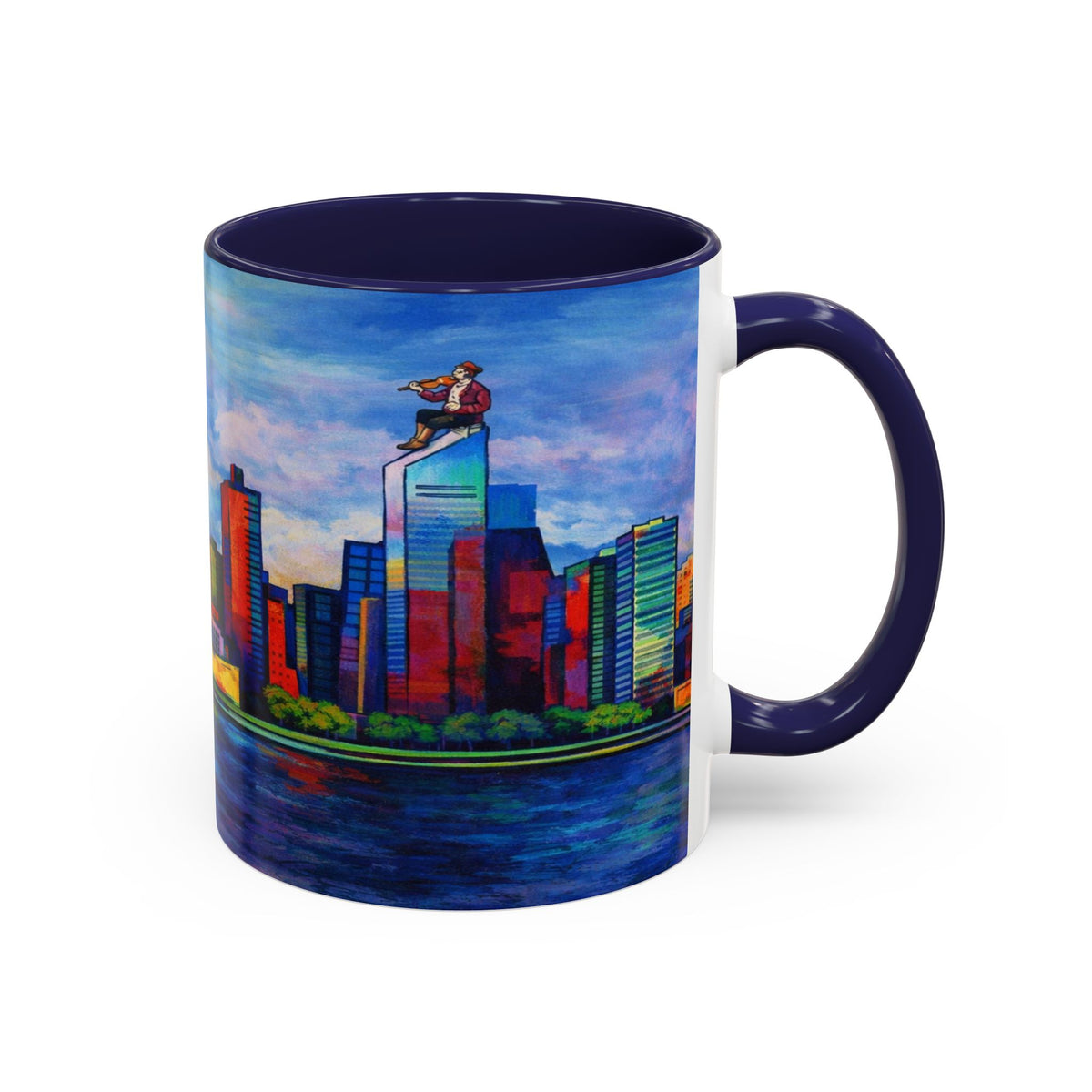 Fiddler on the Manhattan Roof  Marc Chagall-inspired Fan Art NYC Accent Coffee Mug