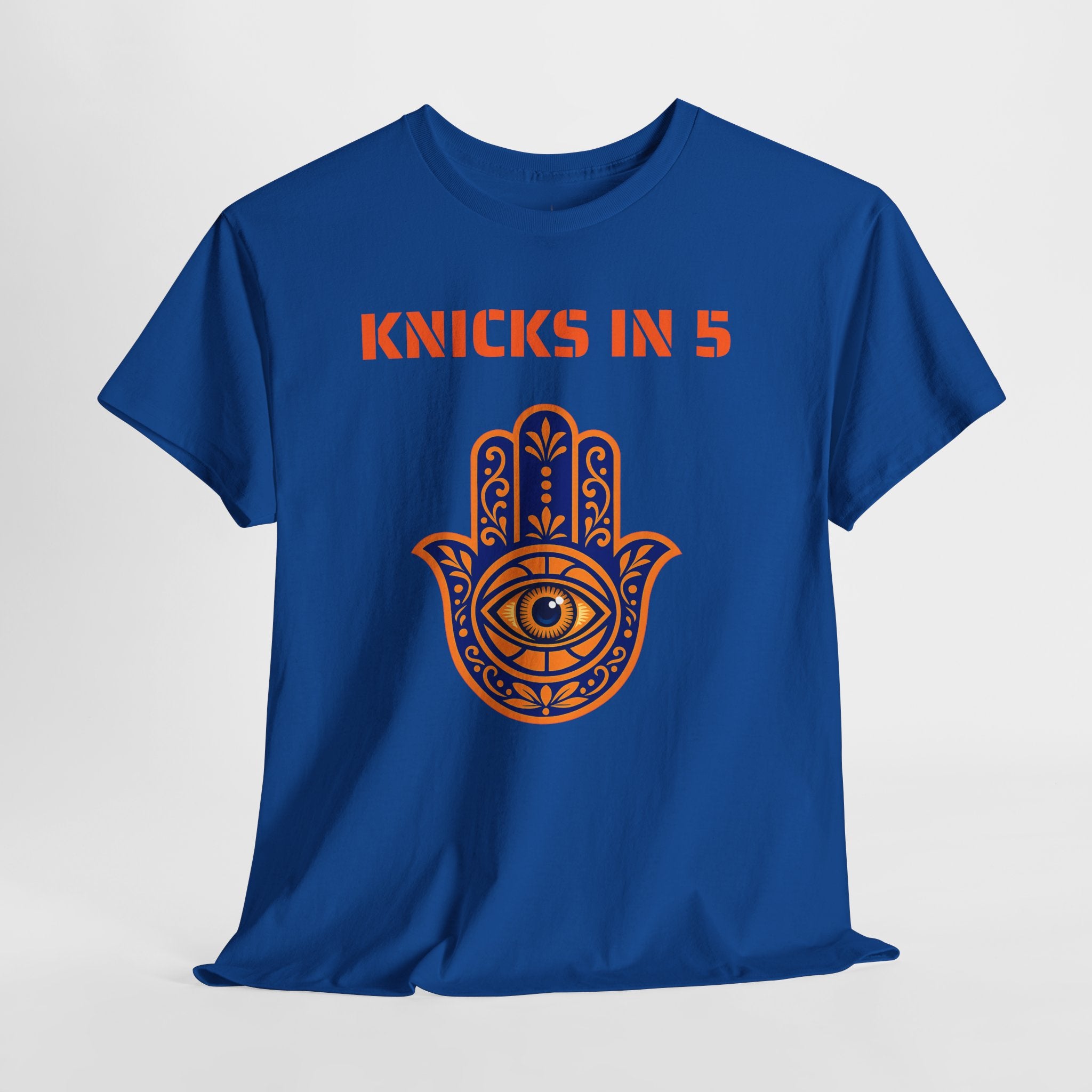 Knicks In Five Tee | New York Basketball Hamsa T-Shirt